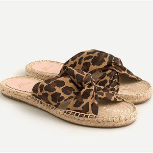 NWOT J. Crew Twisted-Knot Espadrille Sandals in Leopard Canvas Size 5.5